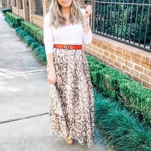 Snake print maxi skirt